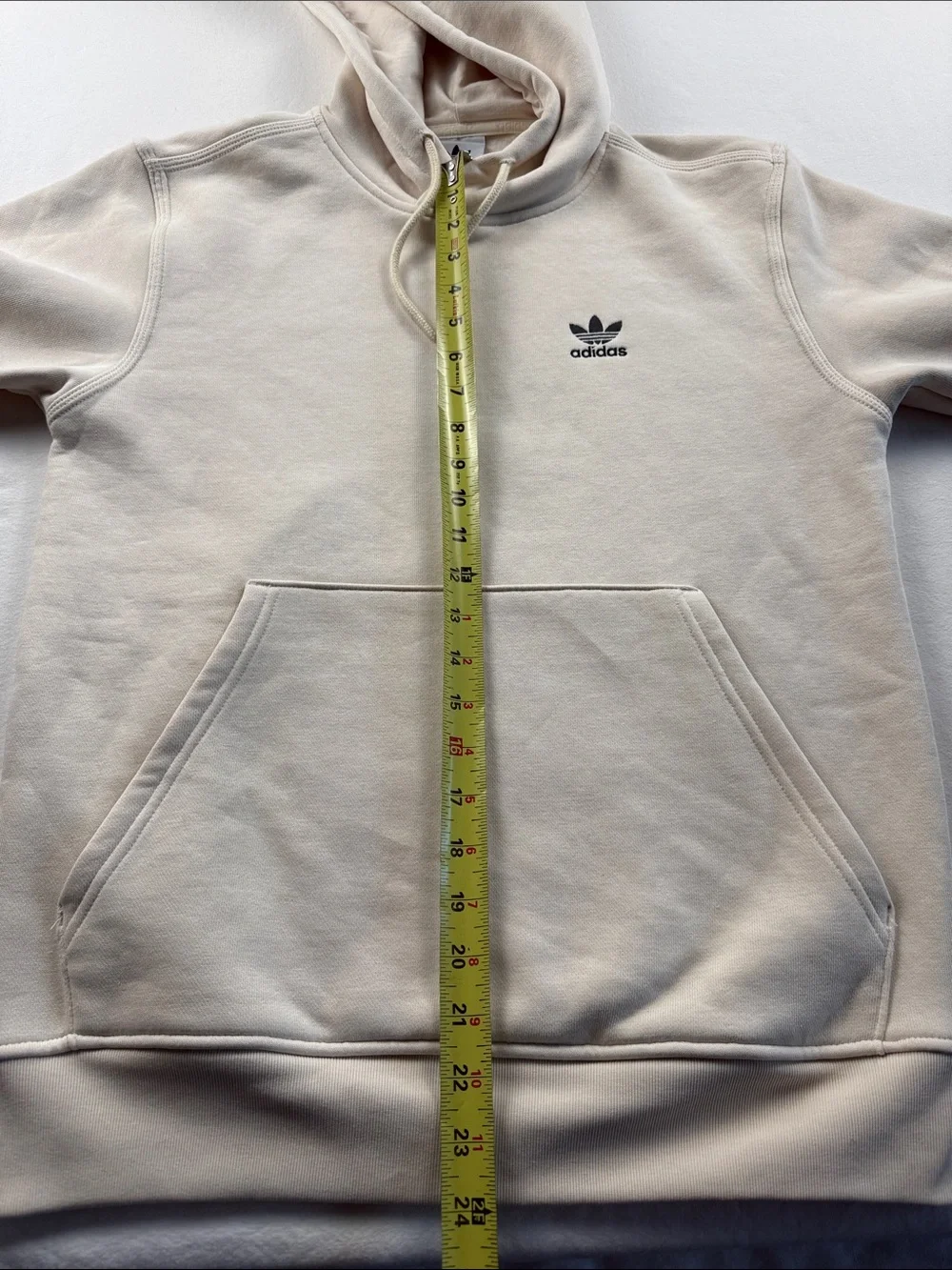 adidas Cream Trefoil Pullover Hoodie sz Medium